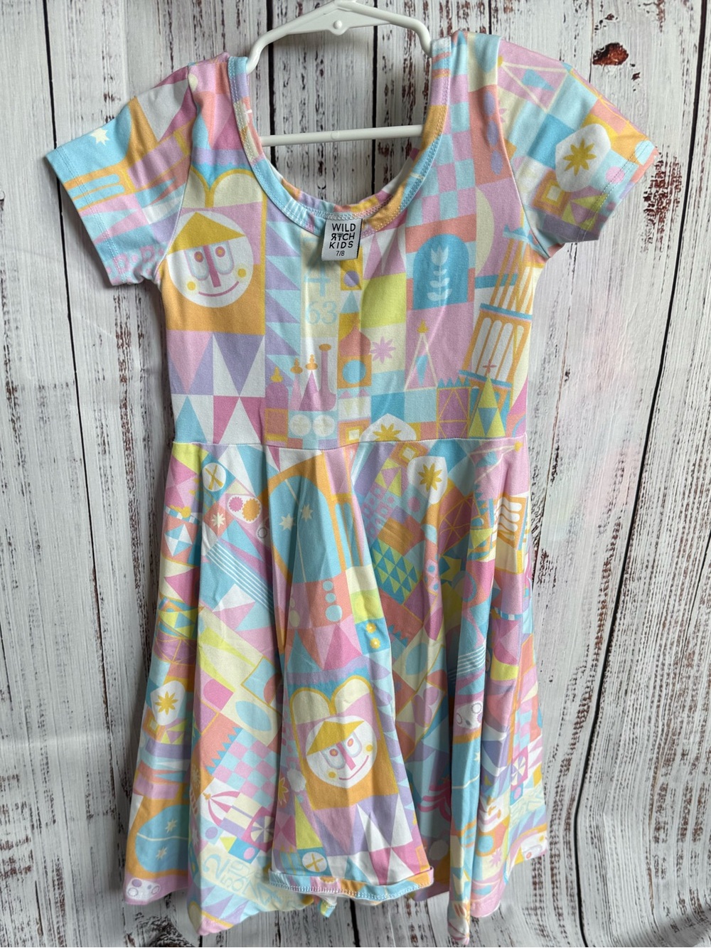 Wild Rich Kids Pastel “It’s A Small World” design - Pink, Blue & Yellow